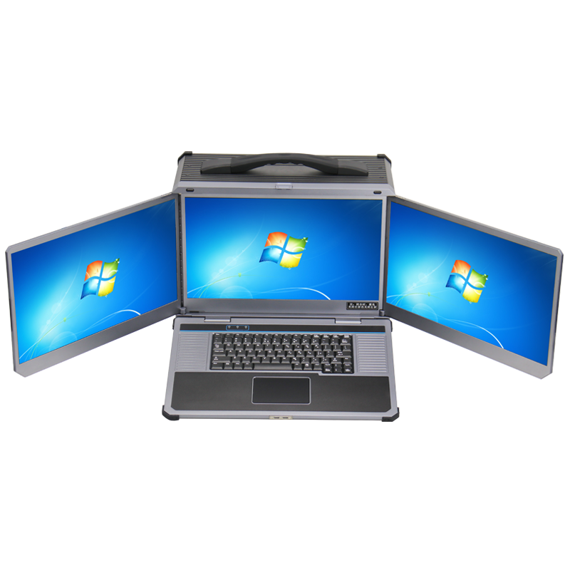 17.3 inch LCD Portable Triple screen rugged computer server workstation（DP-7000）
